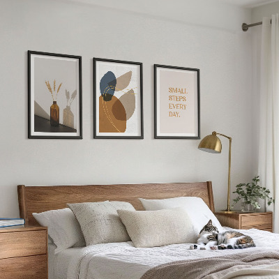 Three-piece wall art piece Abstract shapes set