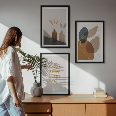 Three-piece wall art piece Abstract shapes set