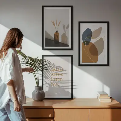 Abstract shapes wall art three-piece set