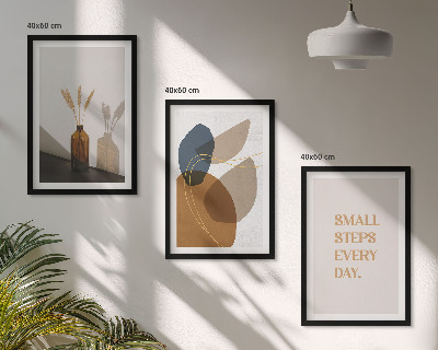 Three-piece wall art piece Abstract shapes set