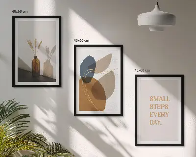Abstract shapes wall art three-piece set