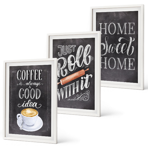 Wall art set Coffee roller home warmth