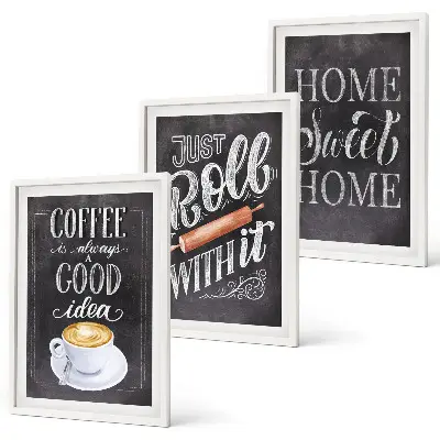Wall art set coffee roller home warmth style
