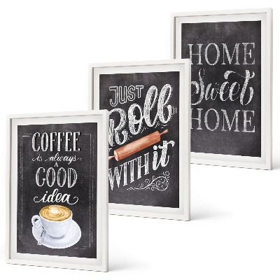 Wall art set Coffee roller home warmth