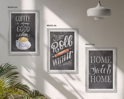 Wall art set Coffee roller home warmth