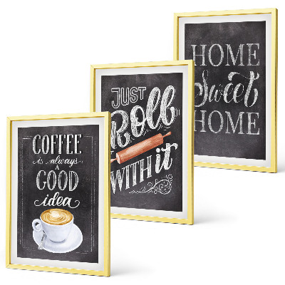 Wall art set Coffee roller home warmth