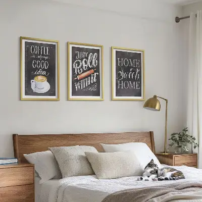 Wall art set coffee roller home warmth style