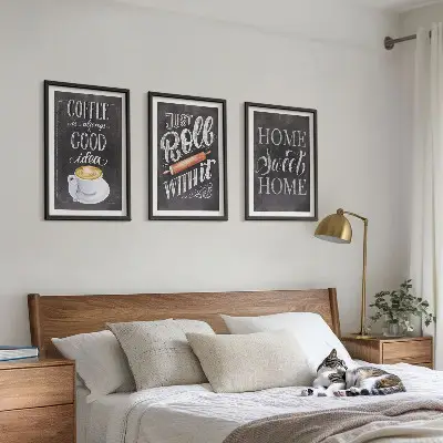 Wall art set coffee roller home warmth style