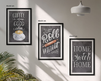 Wall art set Coffee roller home warmth
