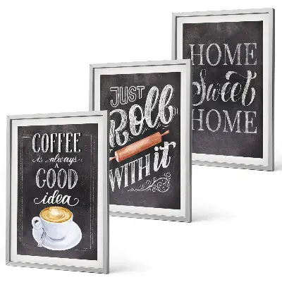Wall art set coffee roller home warmth style