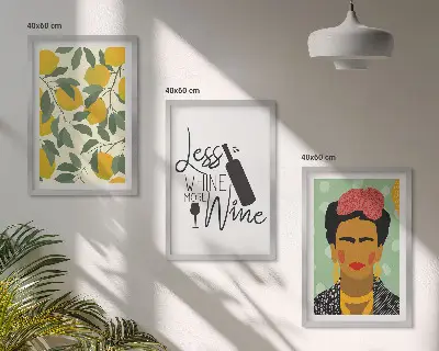Frida Kahlo lemon and wine wall art set portrait print collection