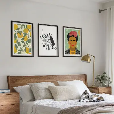 Frida Kahlo lemon and wine wall art set portrait print collection