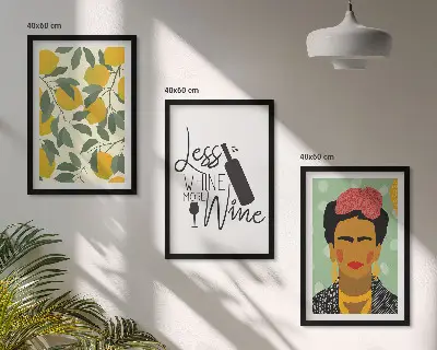 Frida Kahlo lemon and wine wall art set portrait print collection
