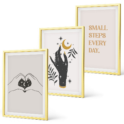 Three-piece wall art piece Minimalist boho illustrations