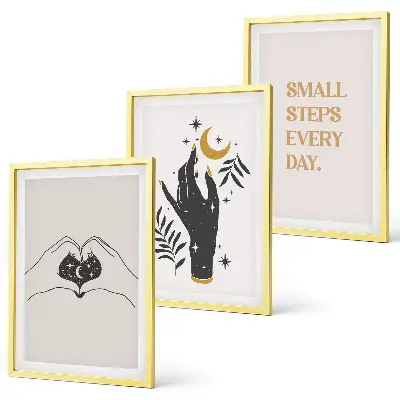 Minimalist boho wall art three-piece illustration set