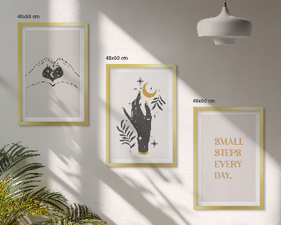 Three-piece wall art piece Minimalist boho illustrations