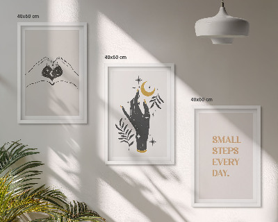 Three-piece wall art piece Minimalist boho illustrations