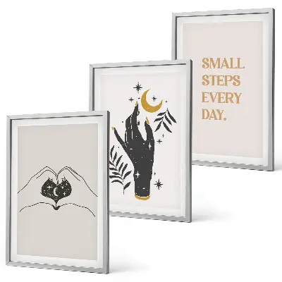 Minimalist boho wall art three-piece illustration set