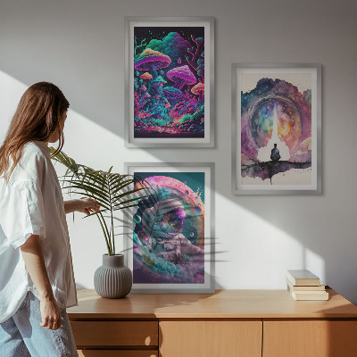 Three-piece wall art piece Colorful fantasy art illustrations