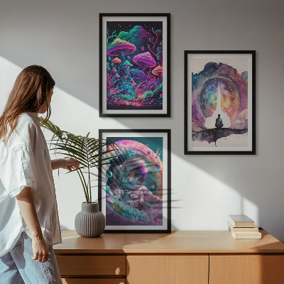 Three-piece wall art piece Colorful fantasy art illustrations
