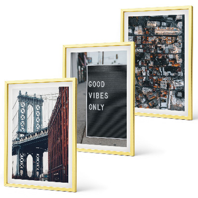 Wall art set Bridge city inscriptions bird view