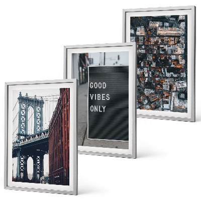Wall art set Bridge city inscriptions bird view