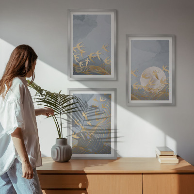 Wall art set Birds flying in the sky