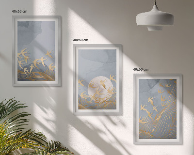 Wall art set Birds flying in the sky