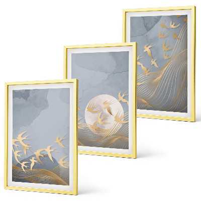 Wall art set Birds flying in the sky