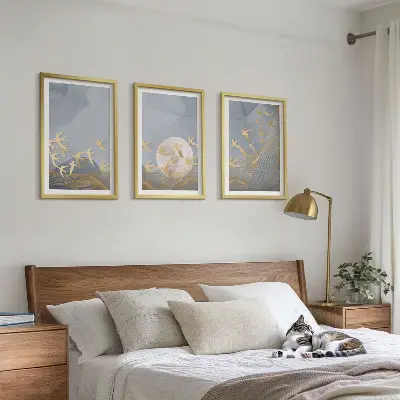 Birds flying in the sky wall art set