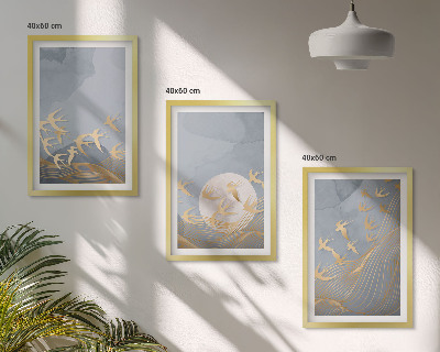 Wall art set Birds flying in the sky