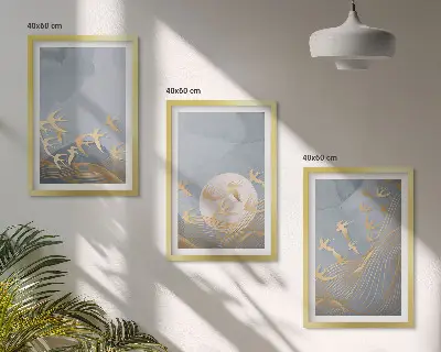 Birds flying in the sky wall art set