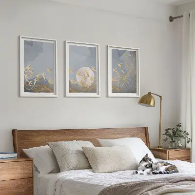 Birds flying in the sky wall art set