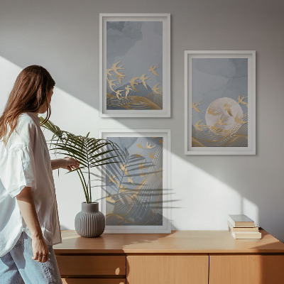 Wall art set Birds flying in the sky