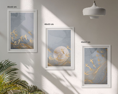 Wall art set Birds flying in the sky