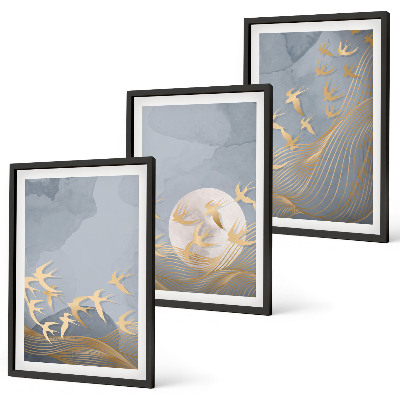 Wall art set Birds flying in the sky