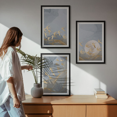 Wall art set Birds flying in the sky