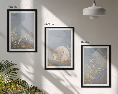 Wall art set Birds flying in the sky