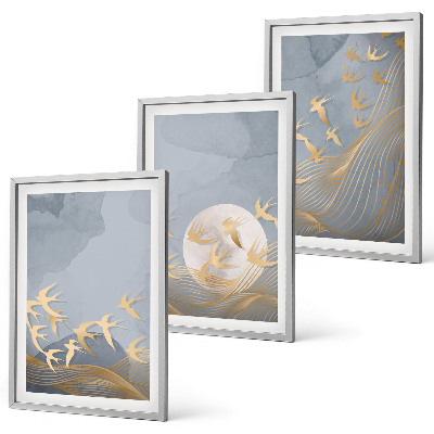 Wall art set Birds flying in the sky