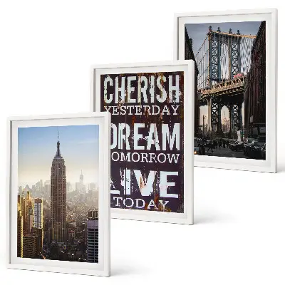 New York landscape wall art three-piece quote set