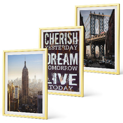 Three-piece wall art piece New York landscapes quote
