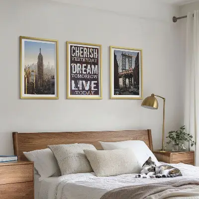New York landscape wall art three-piece quote set