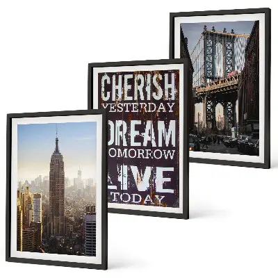 New York landscape wall art three-piece quote set