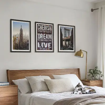 New York landscape wall art three-piece quote set