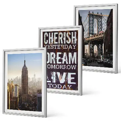 New York landscape wall art three-piece quote set