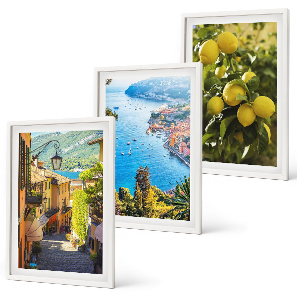 Wall art set Seaside streets, sea of ​​lemons