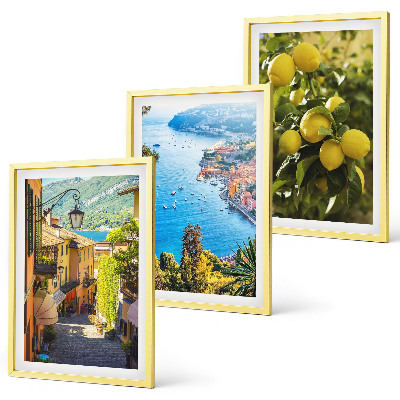 Wall art set Seaside streets, sea of ​​lemons
