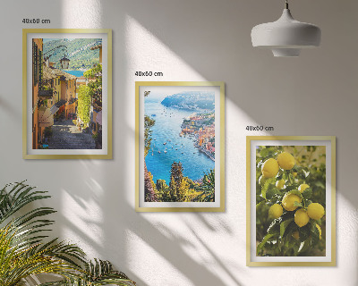 Wall art set Seaside streets, sea of ​​lemons