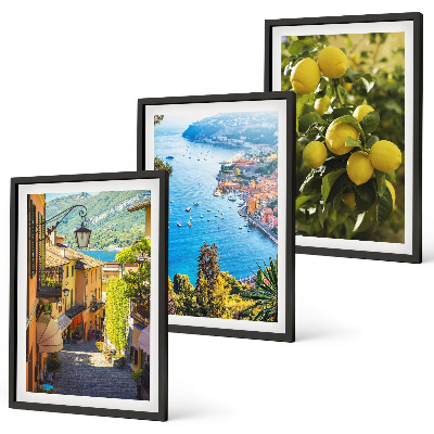Wall art set Seaside streets, sea of ​​lemons