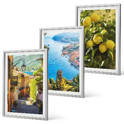 Wall art set seaside streets and sea of lemons print